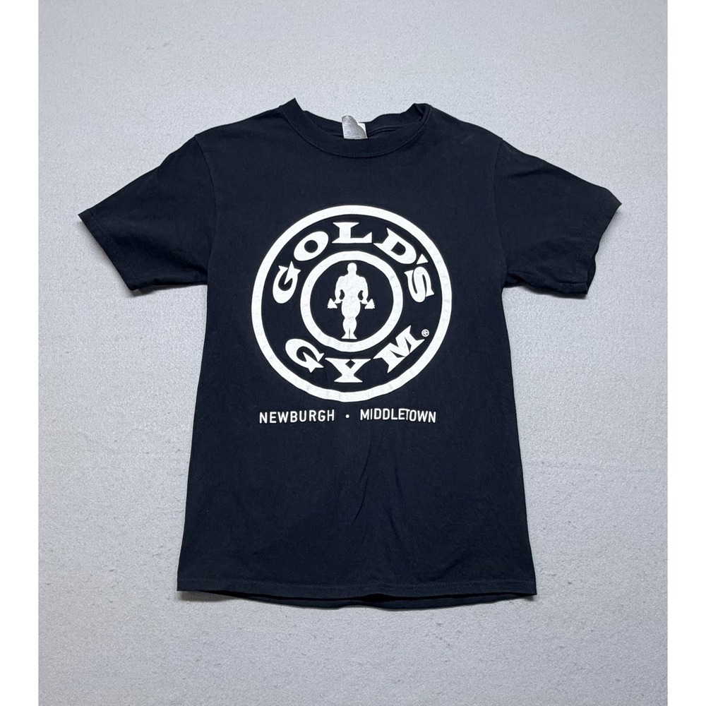Gold's Gym Newburgh Middletown T-Shirt‎ Men's Small Black Logo Graphic Cotton